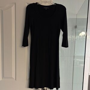 Karen Kane Black Sheath Dress 3/4 Cuffed Sleeves Crew Neck